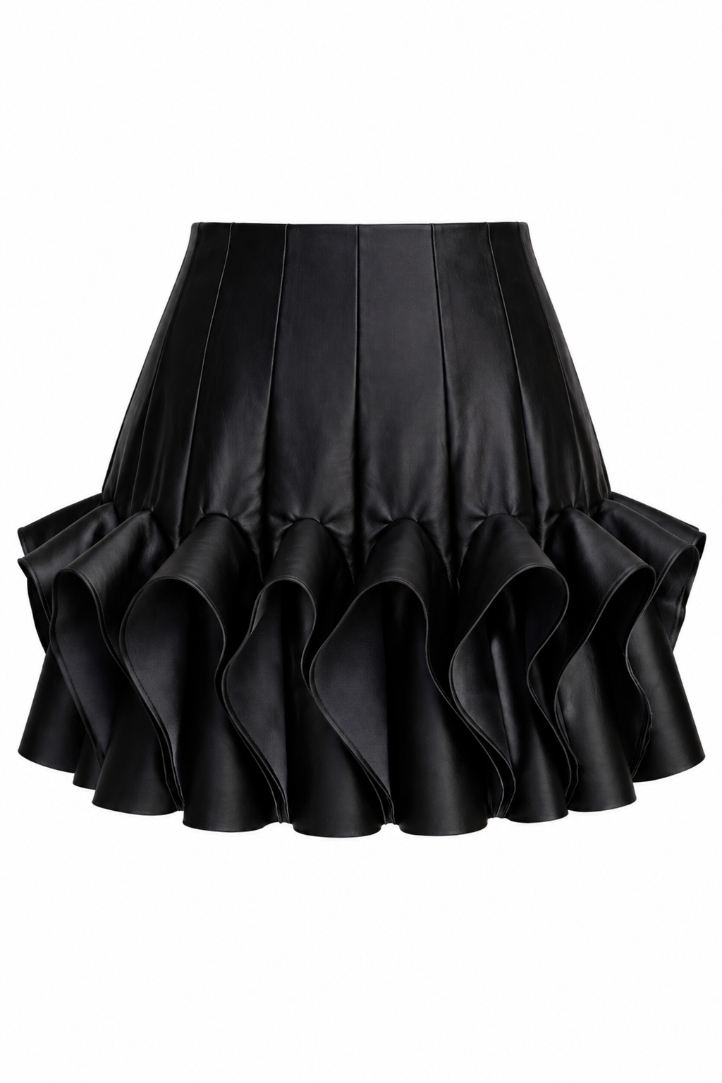 Black pleated skirt on a white background