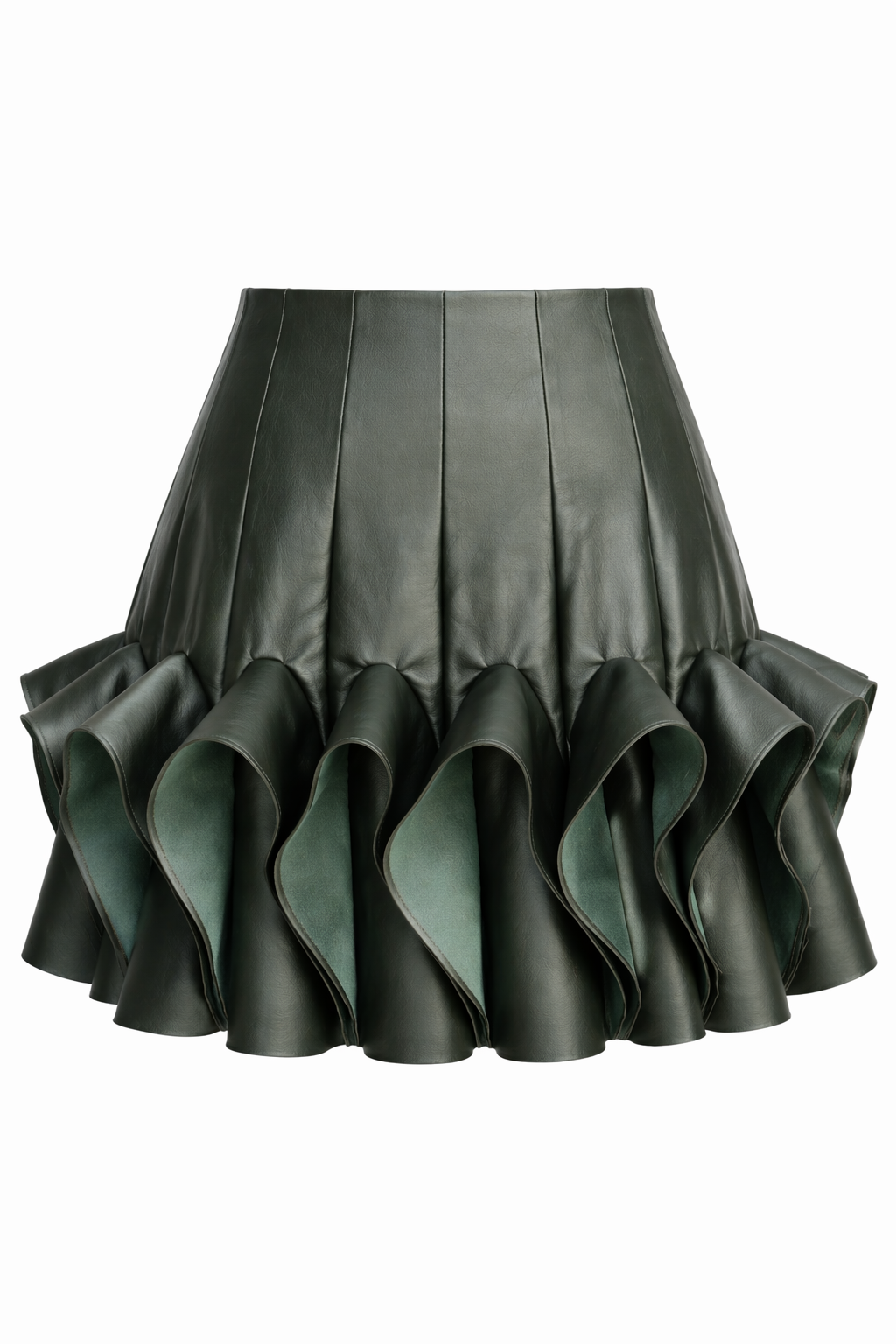 green kingdom of daughters pleated skirt on a white background